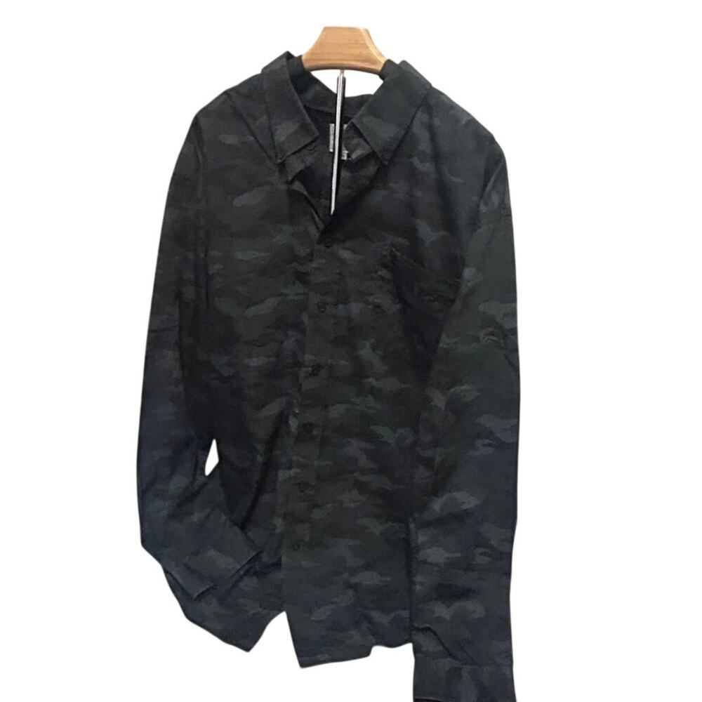 Cinch Mens xl Black & Gray Camo Western long sleeve button up shirt